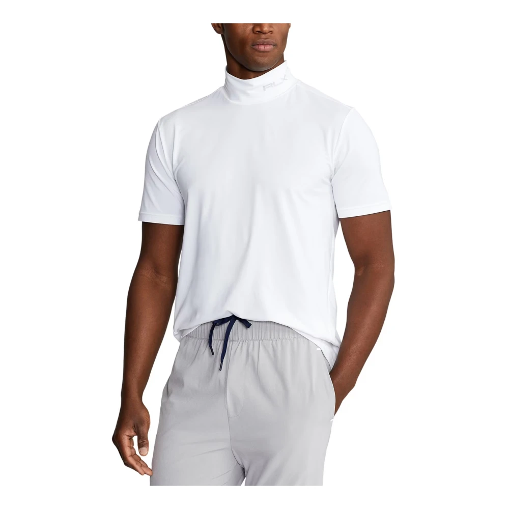 Polo Ralph Lauren Mock Neck Logo T-Shirt Wit Korte Mouw White Heren