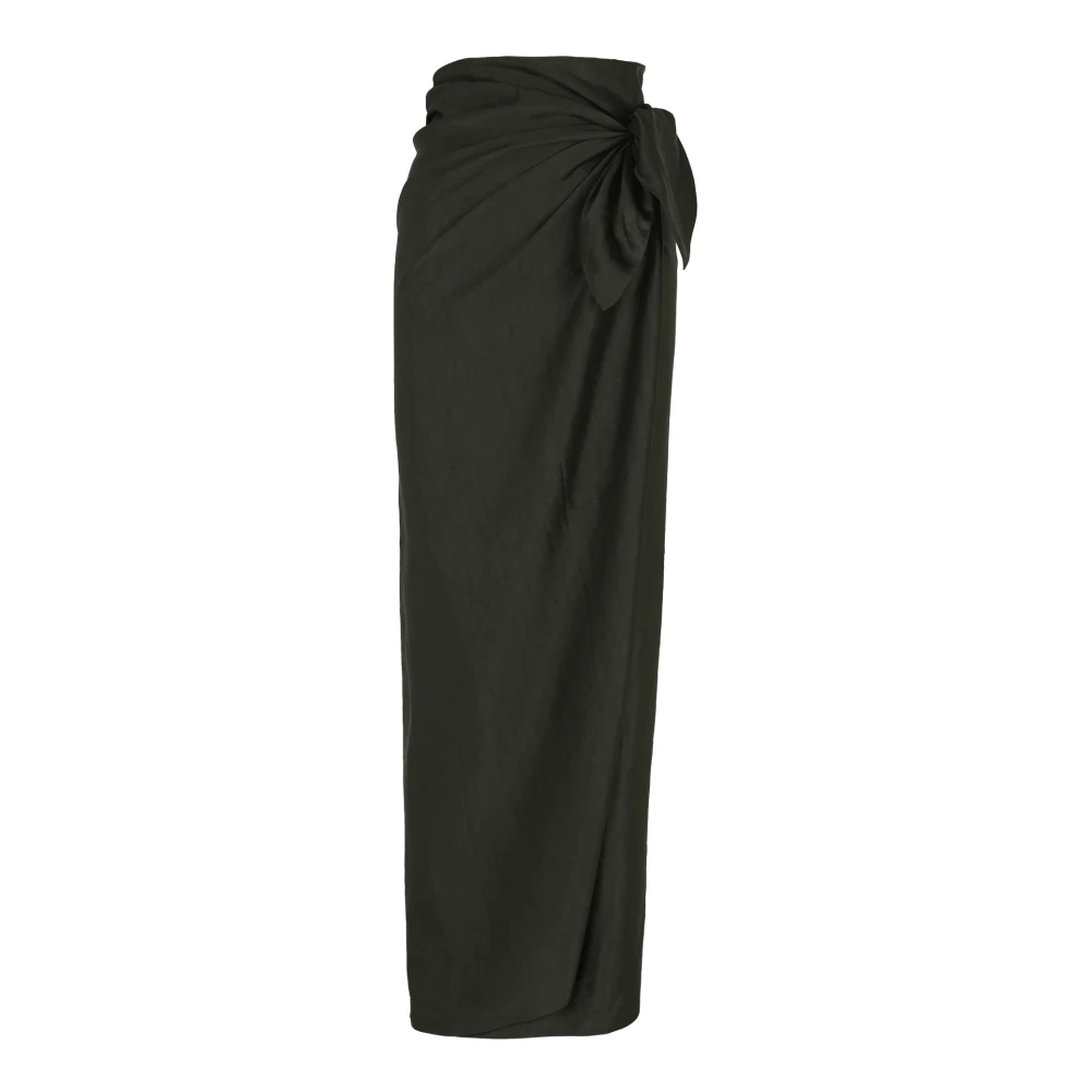 Cortana Gloria linnen en viscose pareo rok Black Dames