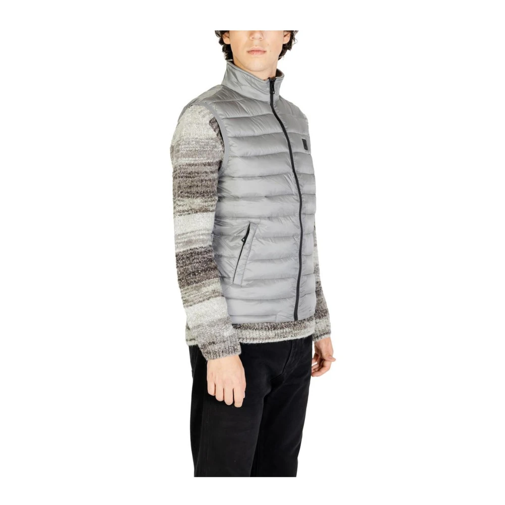 Gianni Lupo Grijze Polyamide Herfst Winter Jas Gray Heren