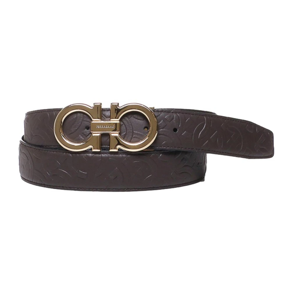 Ferragamo Ceinture Gancini Réversible Homme Accessoires Brun 105 Cm