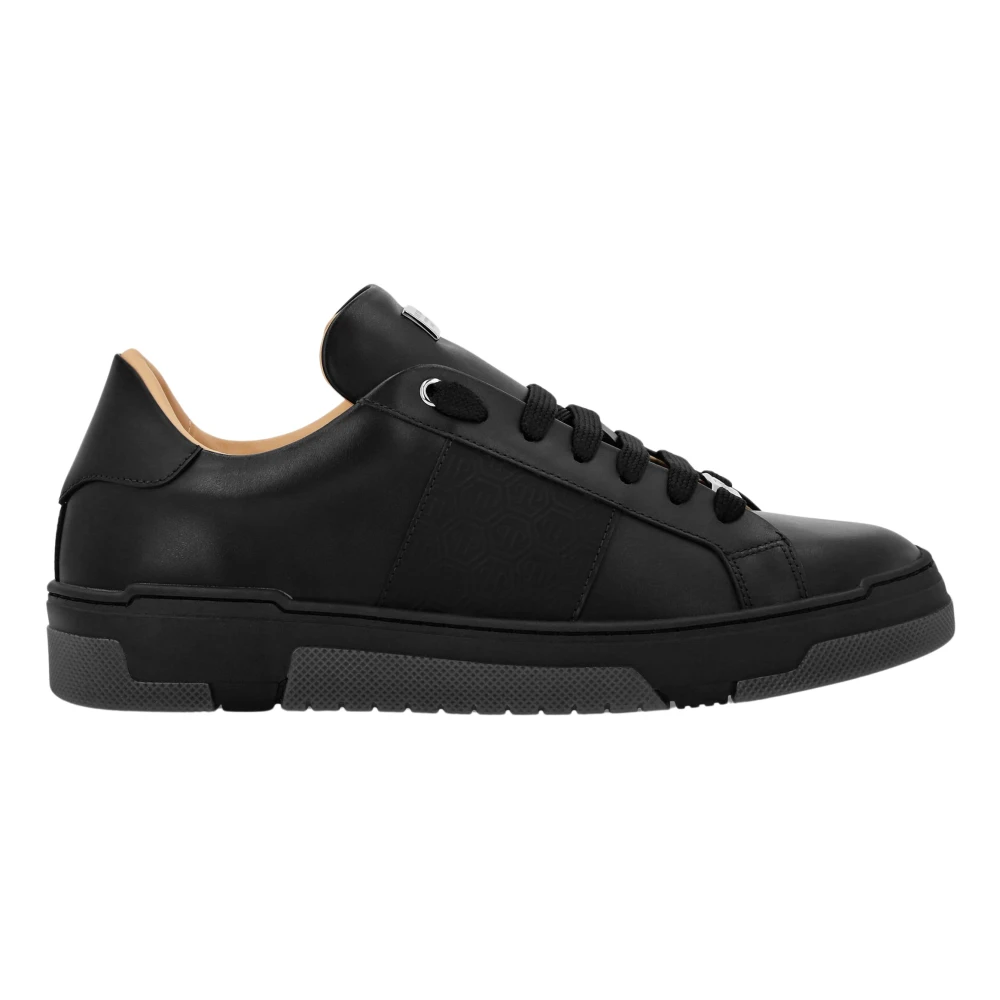 Philipp Plein Unisex Black Lo-Top Trainers Monogram - Sneakers - 5 Uk - Shoes