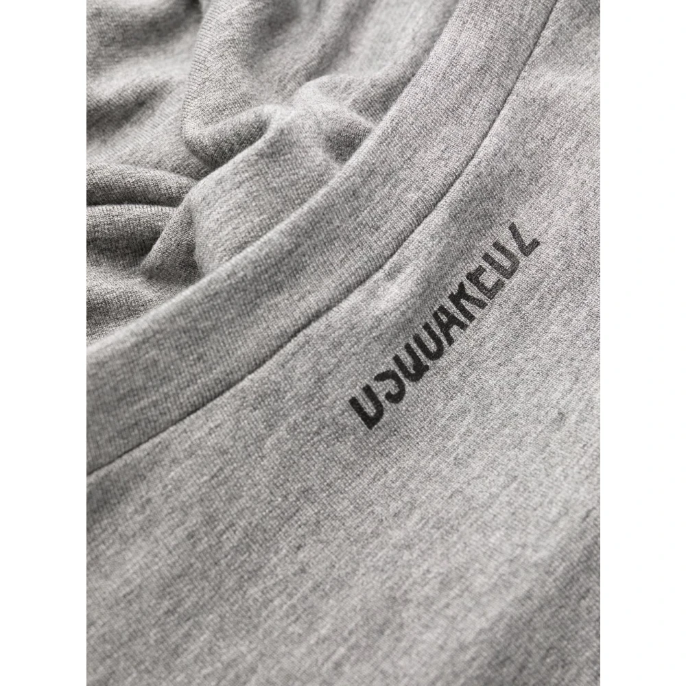 Dsquared2 Grijze Trui met Lange Mouwen en Geribbelde Zoom Gray Heren
