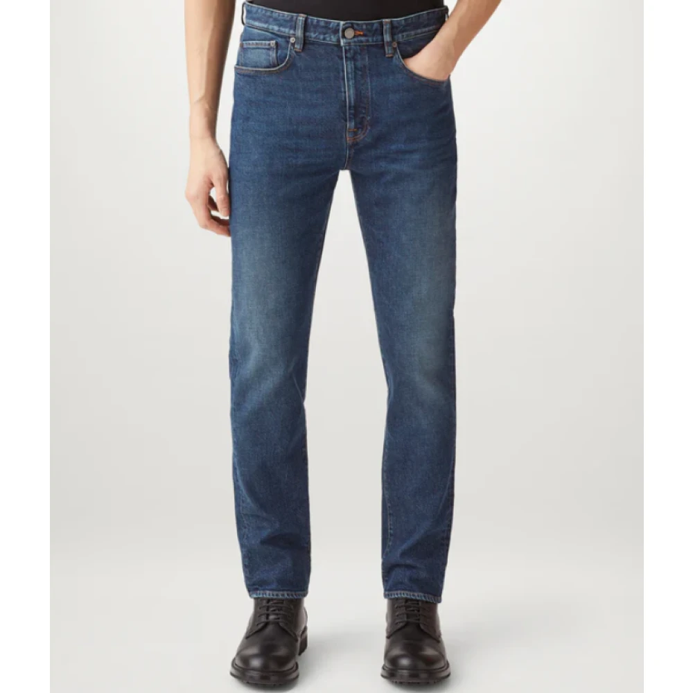 Belstaff Regular Washed Denim Jeans Blue Heren