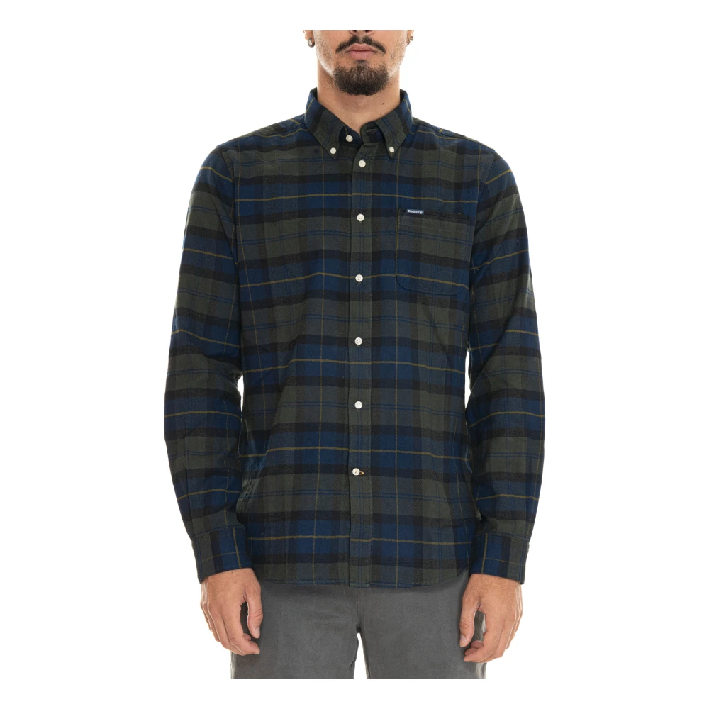 Barbour Tartan Button-Down Casual Overhemd Blue Heren