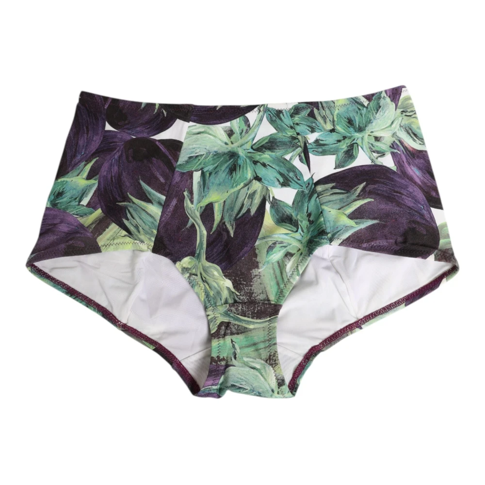 Dolce & Gabbana Women's Multicolor Eggplant Print High-Waist Briefs - Underpants - S - Underwear