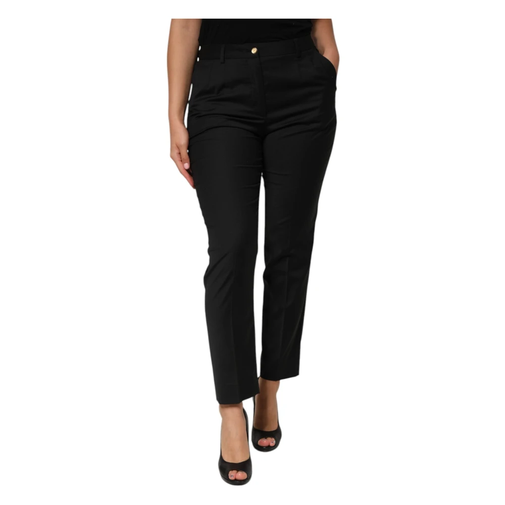 Dolce & Gabbana Donna Nero - Pantaloni Tapered A Vita Media - Trousers - L