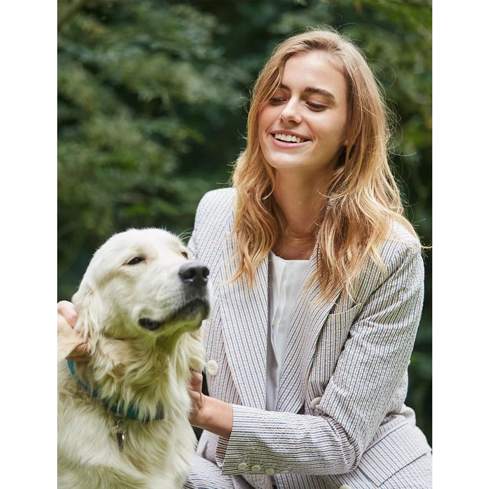 Ines De La Fressange Paris Mike blauw geruite katoenen jas Multicolor Dames