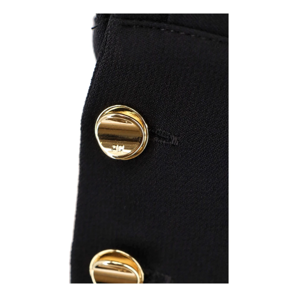 Elisabetta Franchi Diepe Halslijn Viscose Shirt met Kant Black Dames