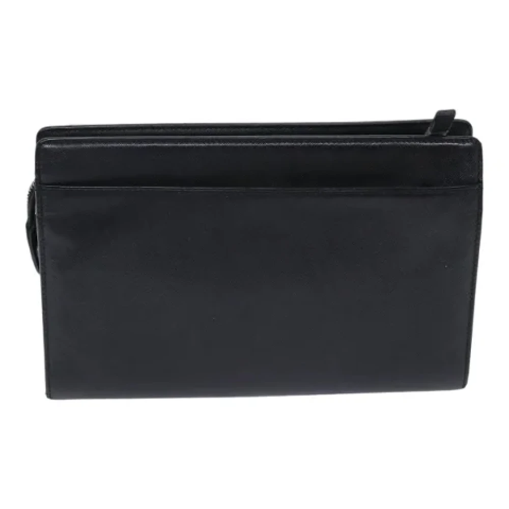 Burberry Vintage Pre-owned Leather clutches Black Dames