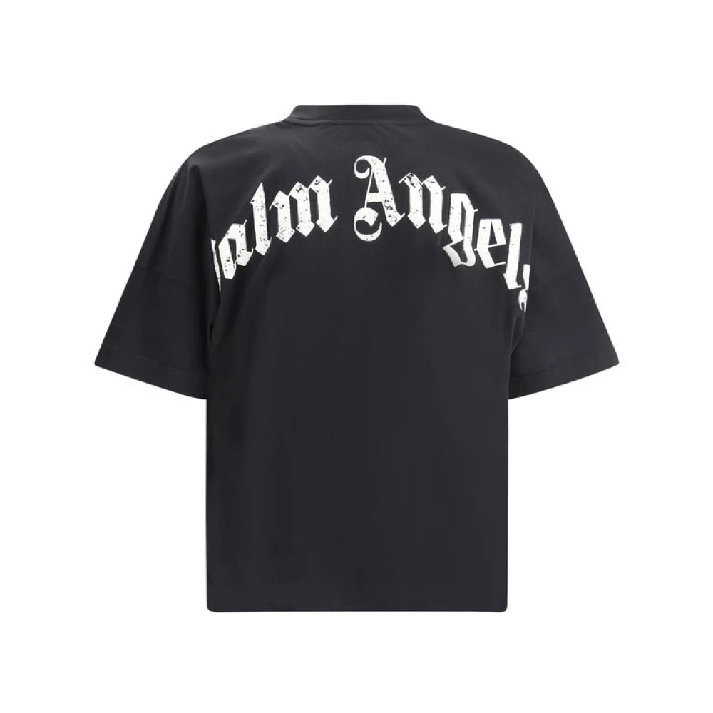 Palm Angels Iconisch Monogram Katoenen T-Shirt Black Heren