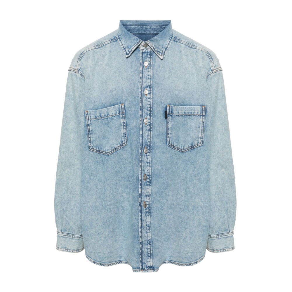 Light denim cheap shirt men