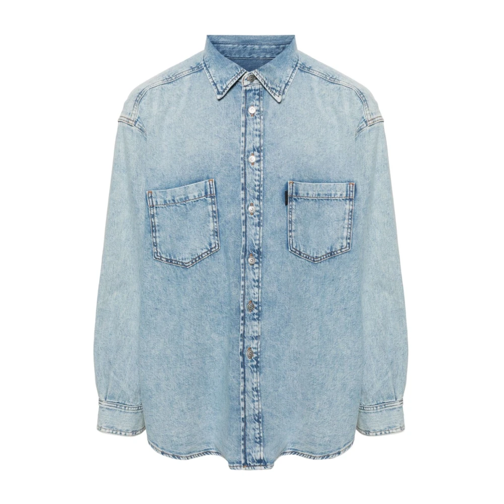 Haikure Lichtblauw Denim Overhemd Blue Heren