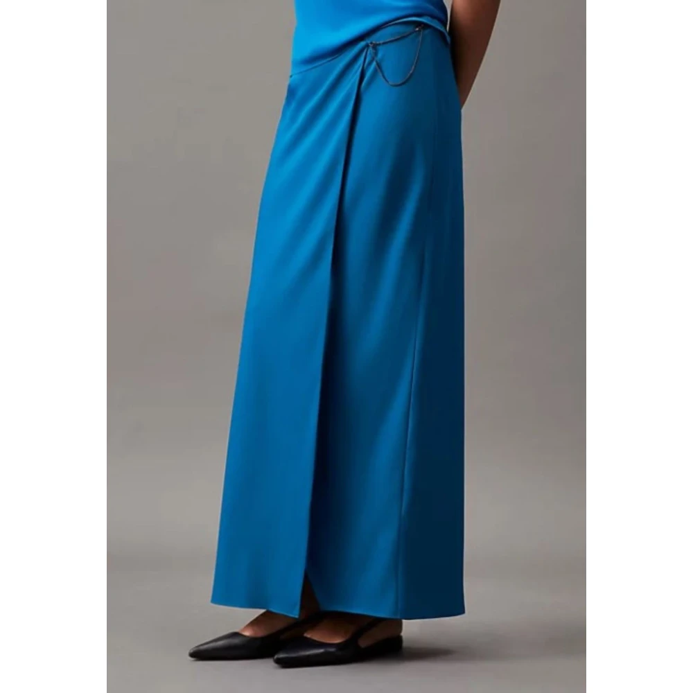 Calvin Klein Metalen Detail Rok Blue Dames