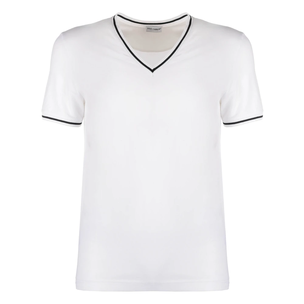 Dolce & Gabbana V-hals T-shirt White Heren