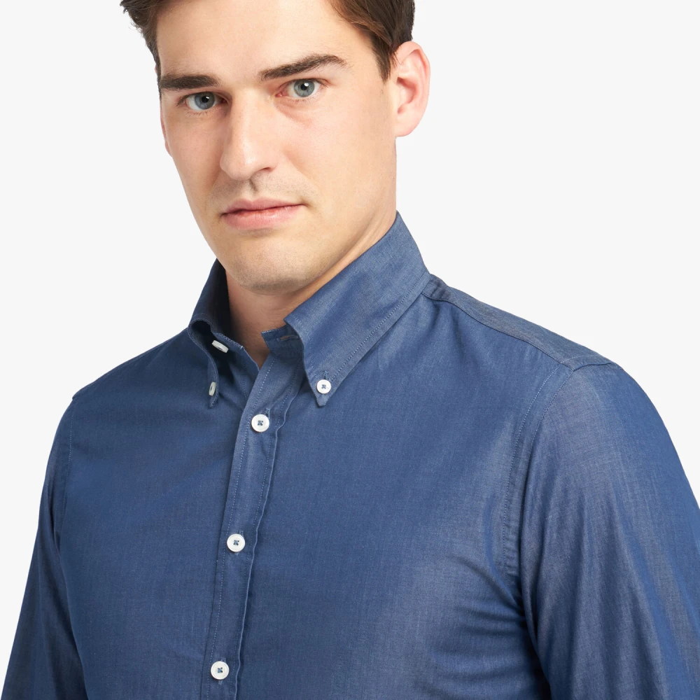 Brooks Brothers Slim Fit Denim Twill Button Down Overhemd Blue Heren