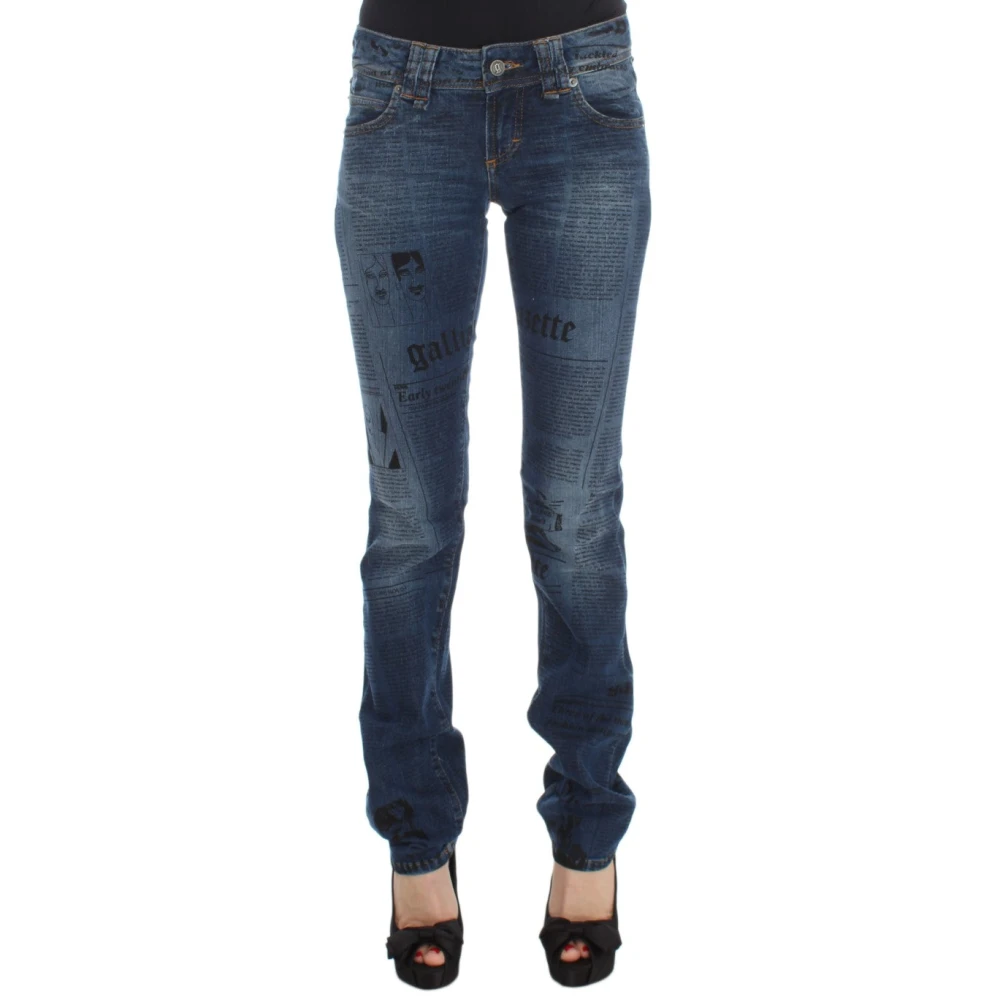 John Galliano Women's Blue Slim Fit Jeans, W26, Elegant Slim Bootcut Denim Jeans