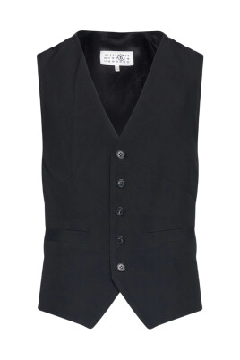 black-v-neck-sleeveless-waistcoat-outwear