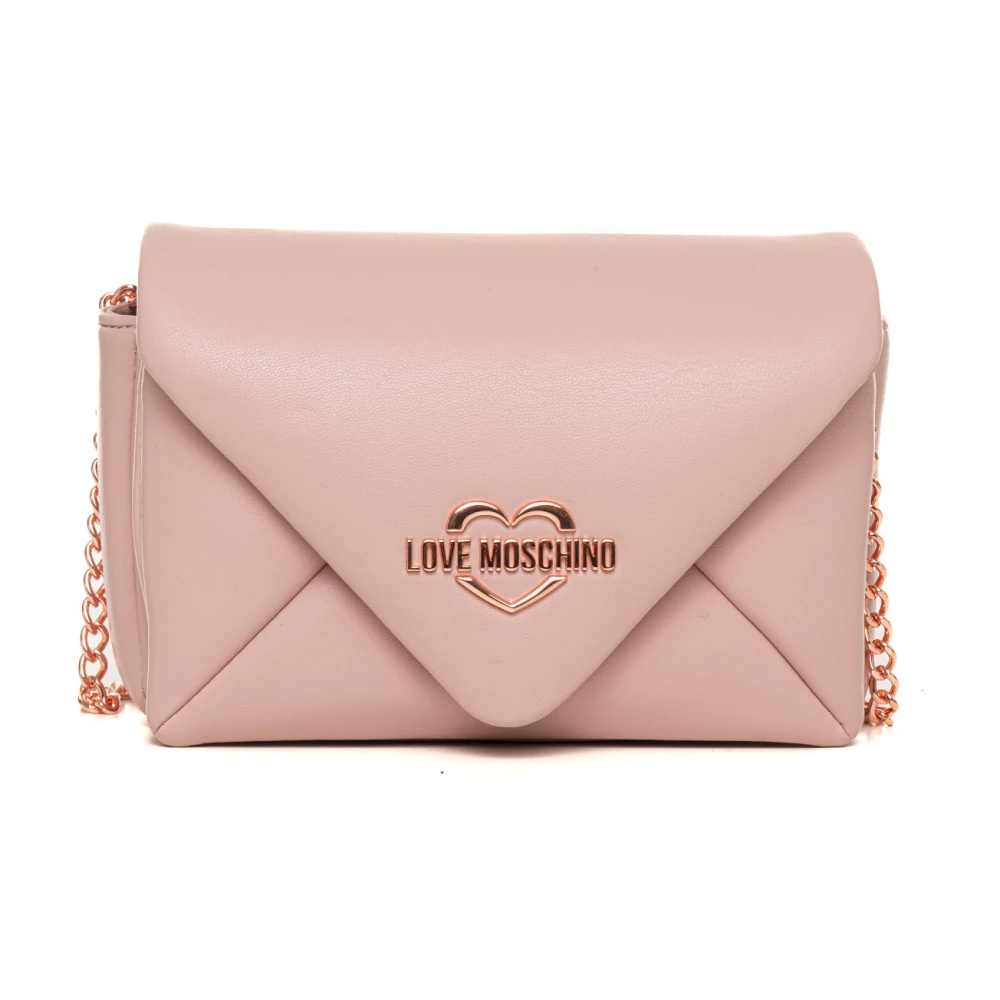 Love Moschino Quiltad Mini Väska med Metaldetaljer Pink, Dam