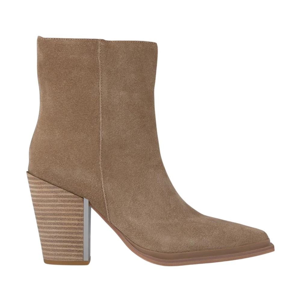 Alma En Pena Femme Beige Chaussures, Taille: 38 Eu Bottines Hautes Talon Large