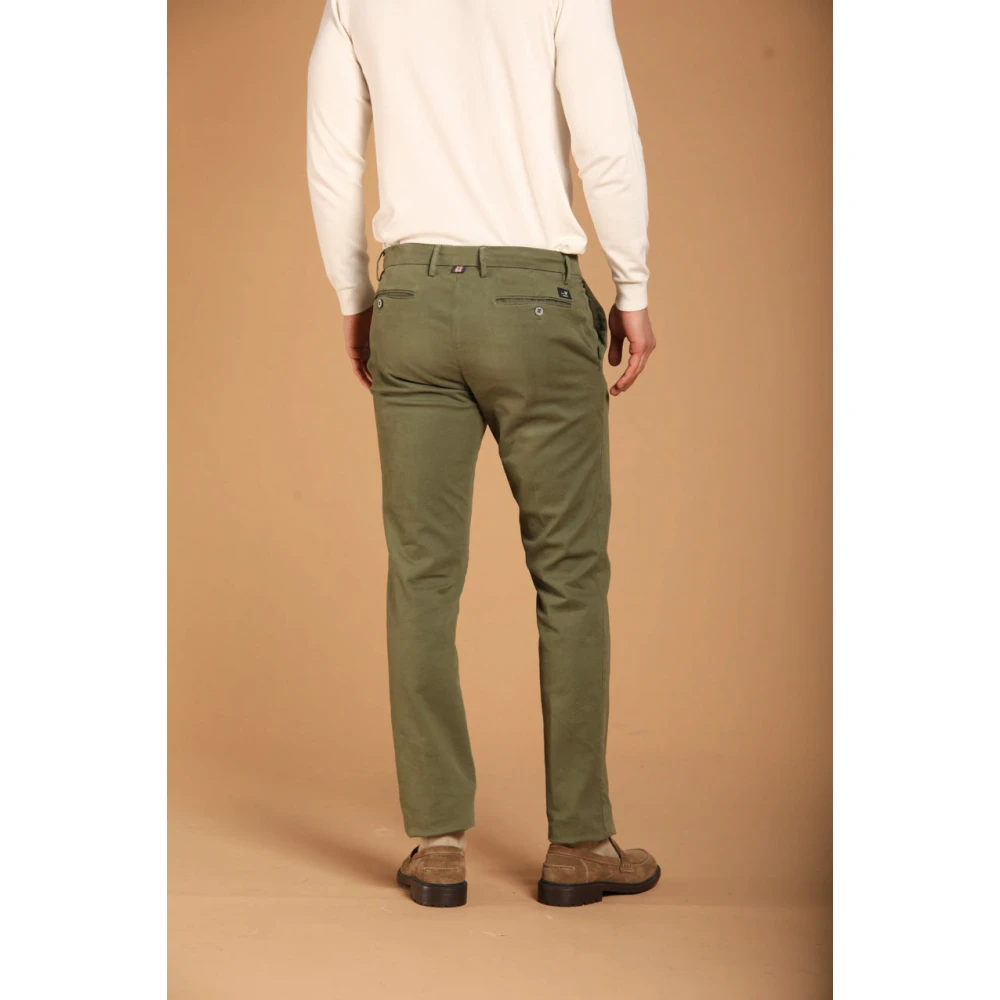 Mason's Stretch gabardine chino broek regular fit Green Heren
