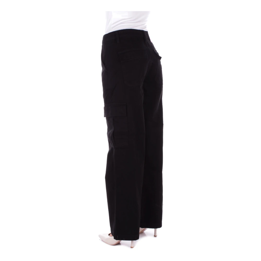 Guess Zwarte Logo Broek Rits Sluiting Black Dames