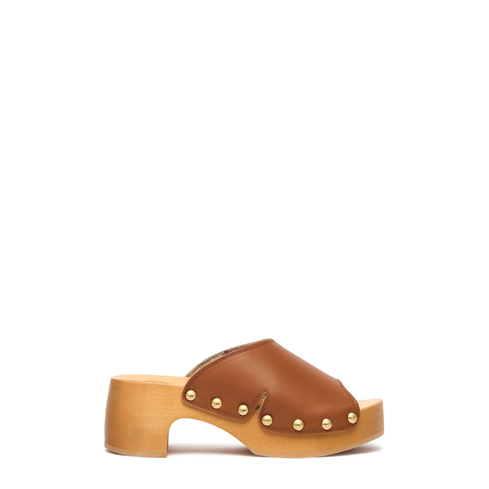 Scholl Brown Heeled Mules, Female, 7 Uk, Pescura Heel