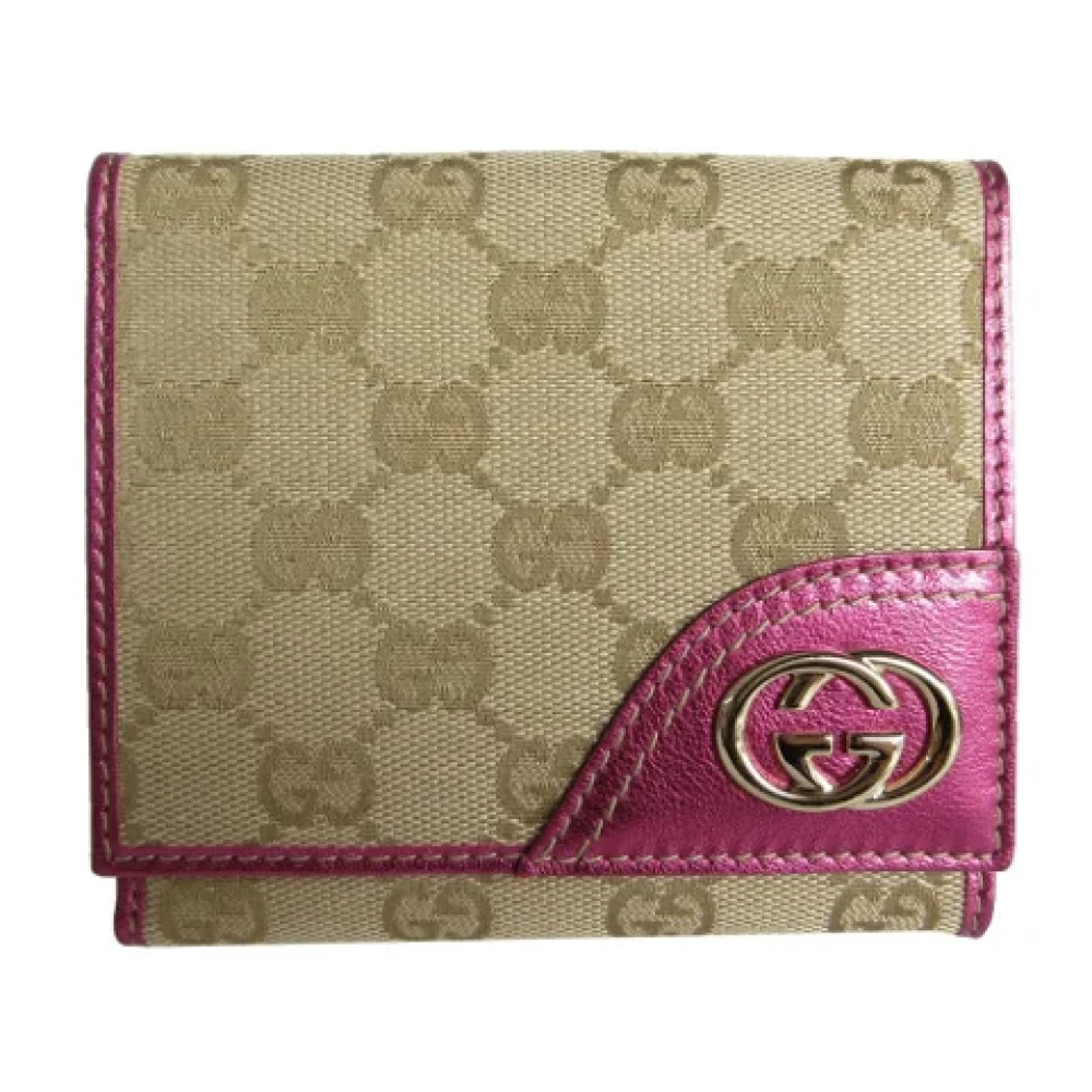 Gucci Vintage Pre-owned Leather wallets Beige Dames