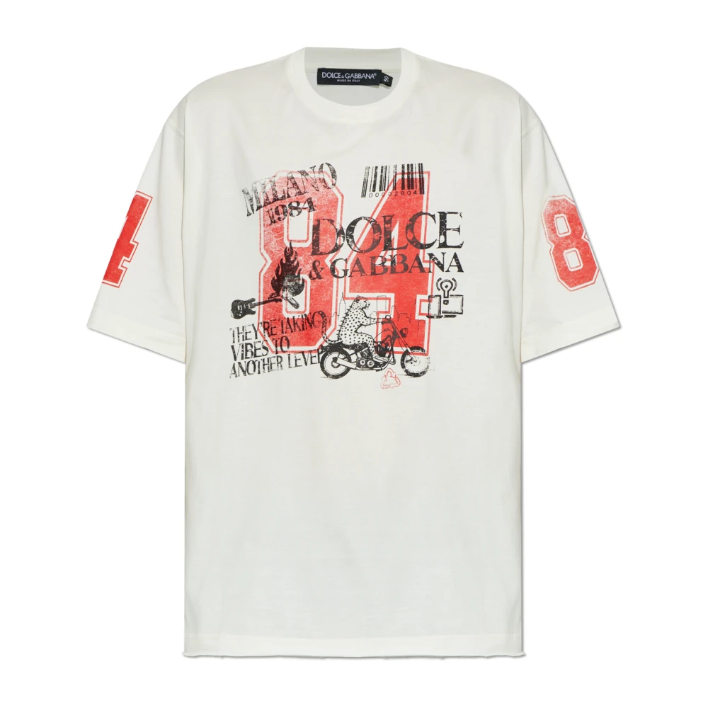 Dolce & Gabbana Homme Beige - T-Shirt Imprimé - Tops - Taille: L