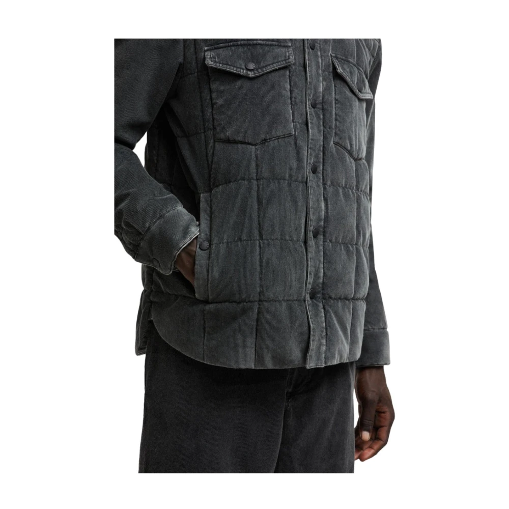 Moncler Corduroy Down-Gevoerde Shacket Gray Heren