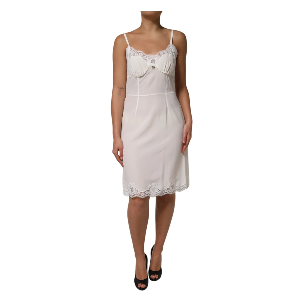 Dolce & Gabbana Women's White Short Dresses, M, Slip Dress