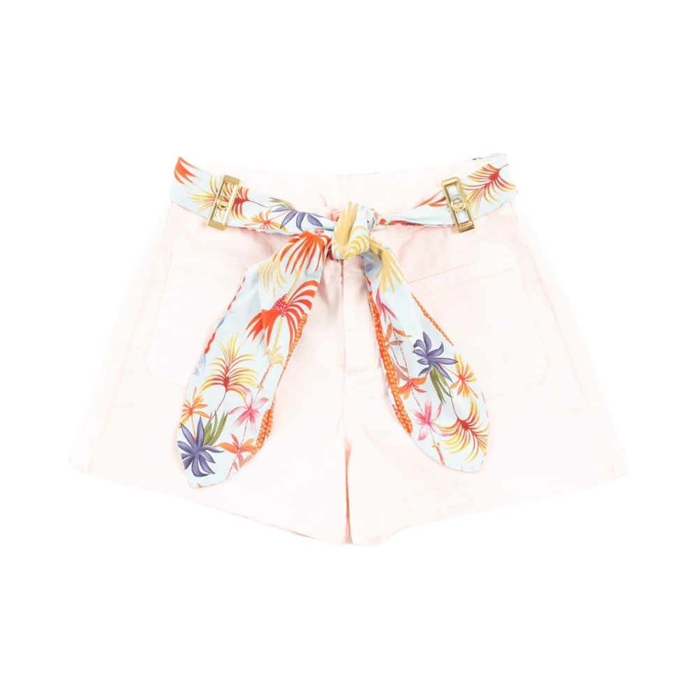 Lanvin Girls Pink Multicolor Shorts With Front And Back Pockets Size 12 Y