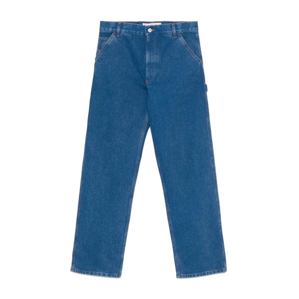 Marni Blauwe Straight Jeans Italiaanse Oorsprong Blue Heren