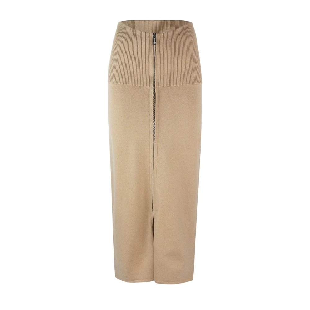 SPORTMAX Hoge taille wolmix rok Beige Dames