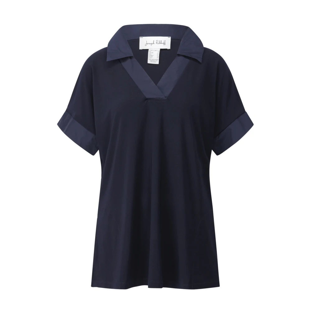 Joseph Ribkoff Stretch poloshirt met V-hals Blue Dames