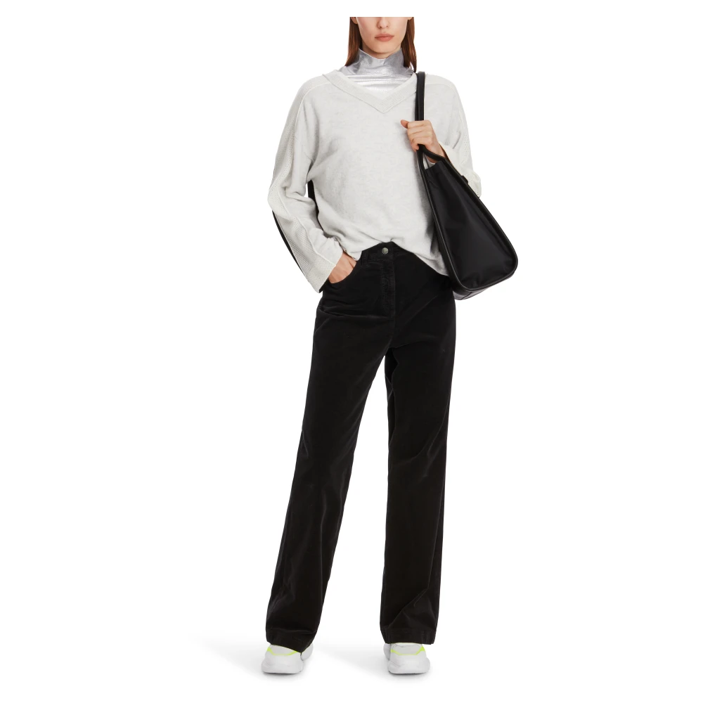 Marc Cain Oversized Wollen Kasjmier Trui Gray Dames
