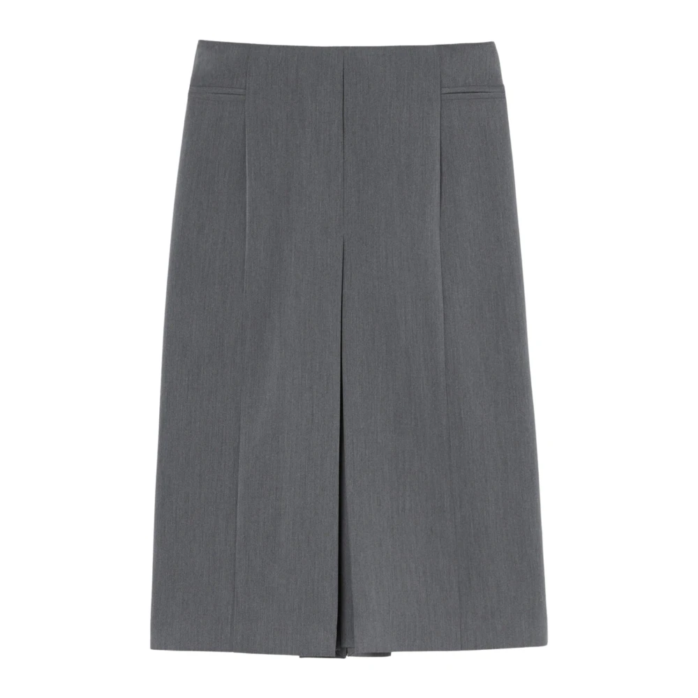 Pinko Midi sartorial rok met split en plooi Gray Dames