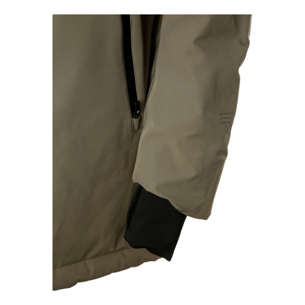 Krakatau Reflecterende winterparka met verstelbare capuchon Green Heren