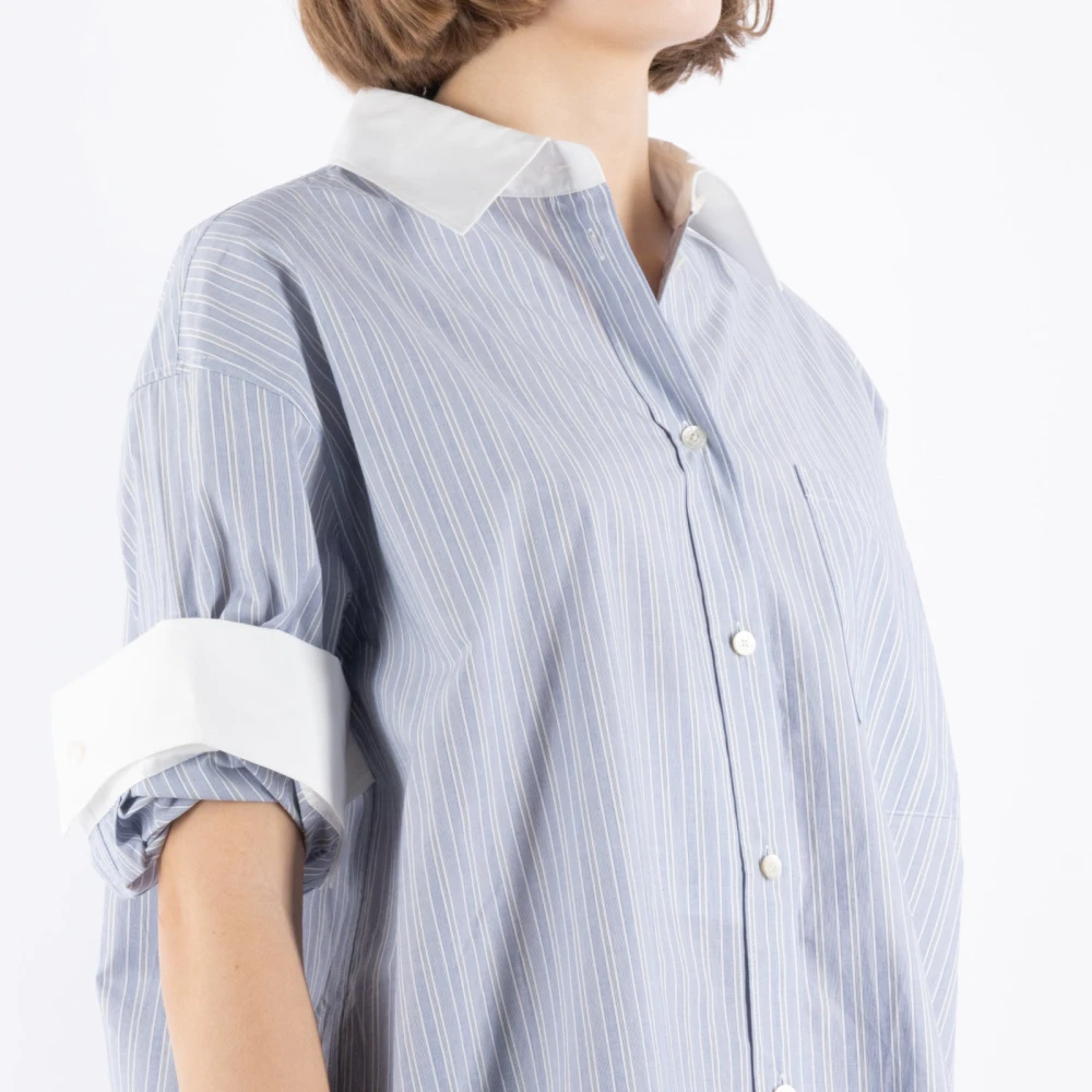 Acne Studios Blauw en wit overhemd Blue Dames