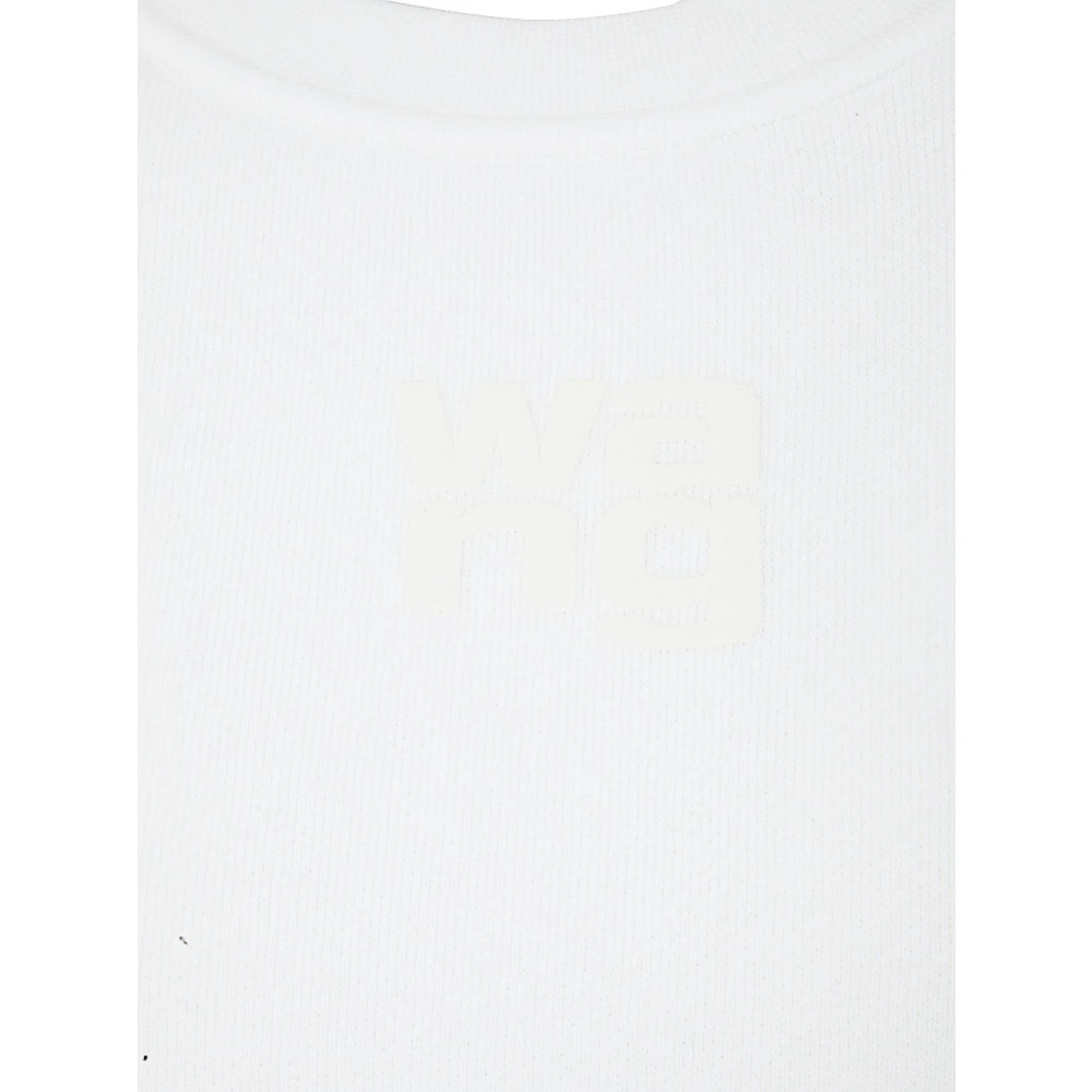 alexander wang Witte Terry Crew Sweatshirt met Puff Paint Logo White Dames