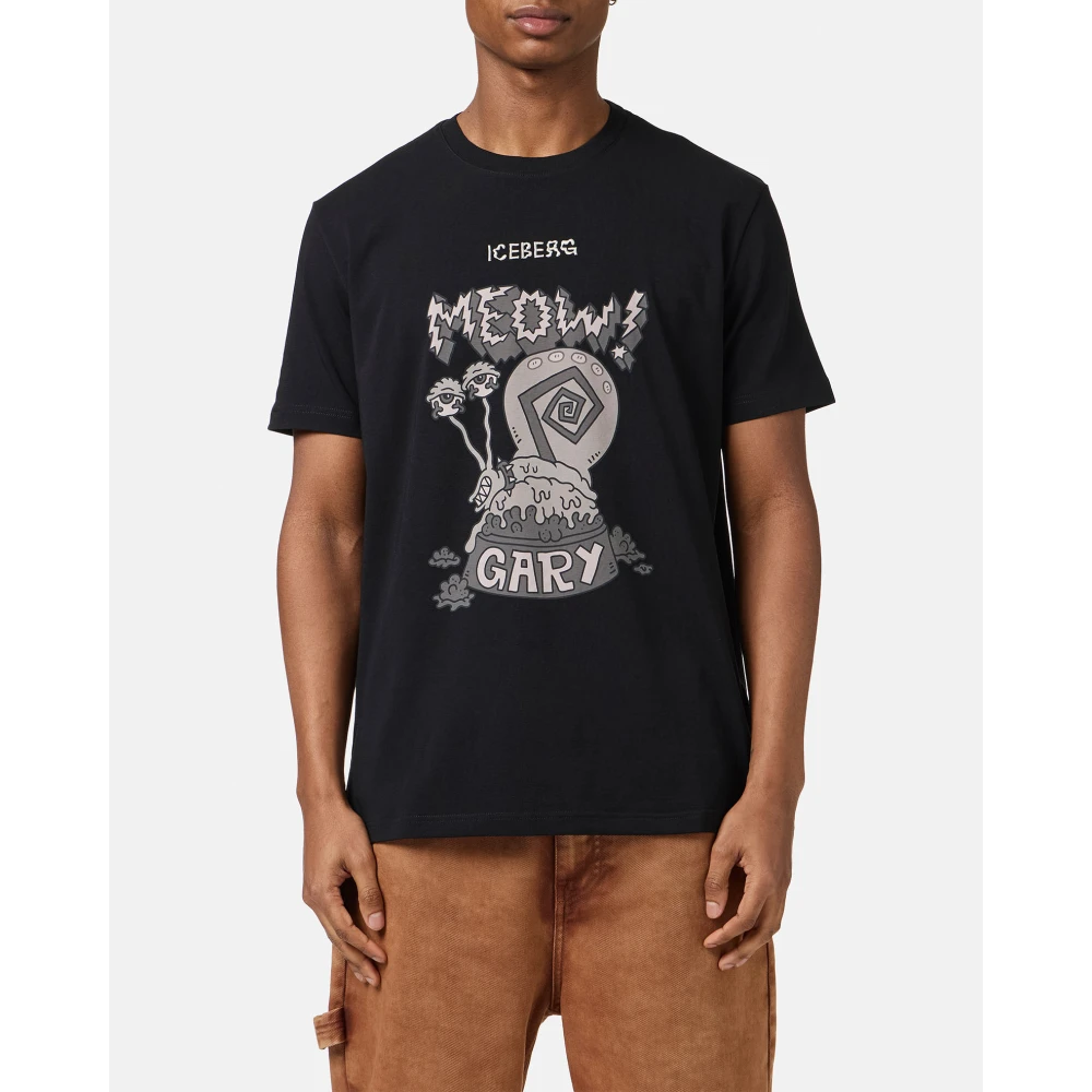 Iceberg Zwart regular-fit stretch jersey T-shirt Black Heren