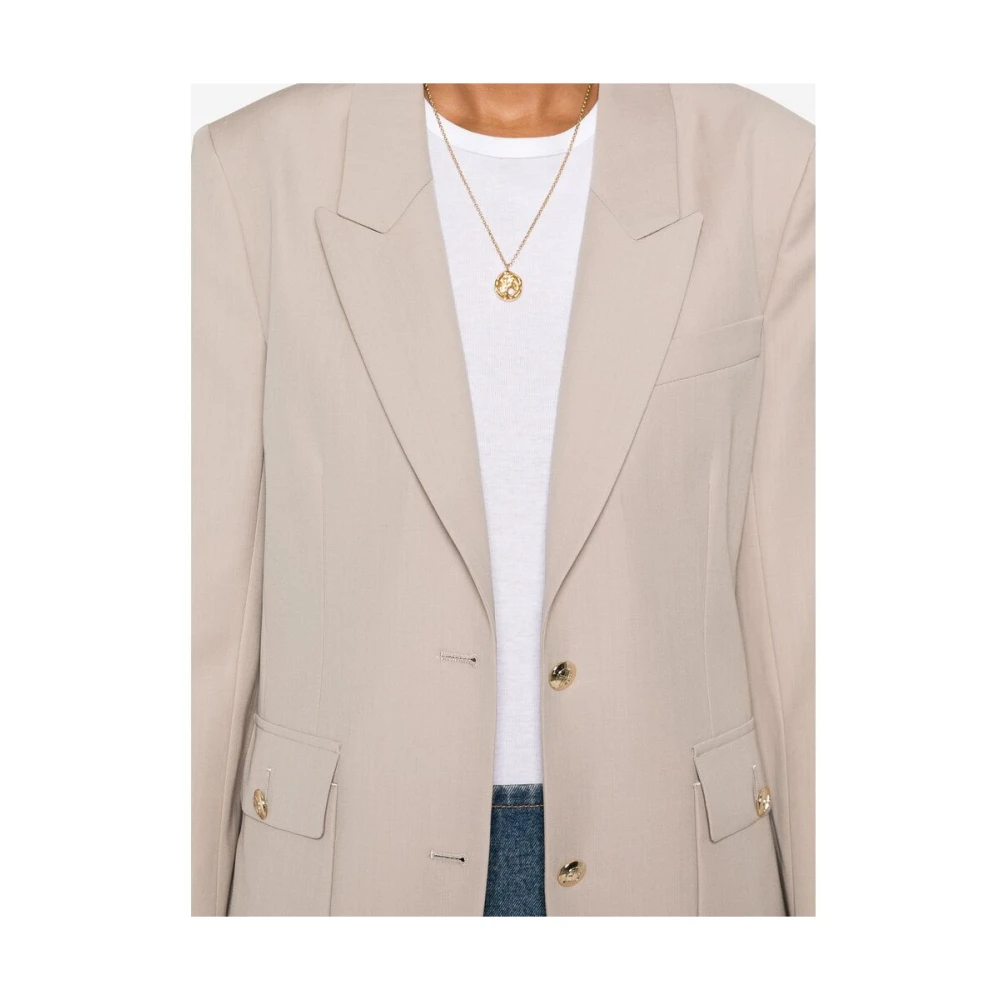Anine Bing Taupe Knoopjas met Zakken Beige Dames