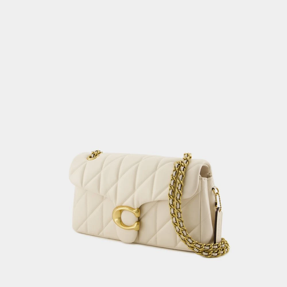 Coach Witte Leren Crossbody Tas met Klep Beige Dames