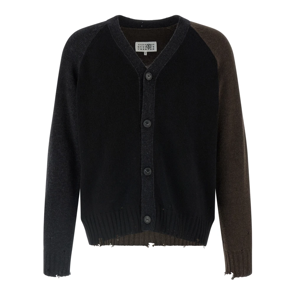 Mm6 Maison Margiela Men's Two-Tone Suede Patch Cardigan