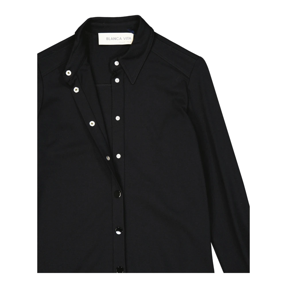 Blanca Vita Elegante Mini Jurk met Knoopsluiting Black Dames