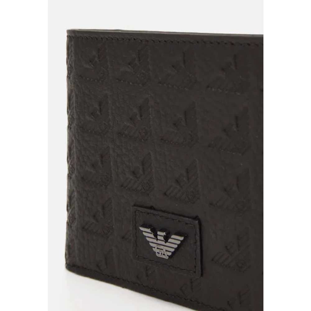 Emporio Armani Zwarte Portemonnee met Muntvak Black Heren