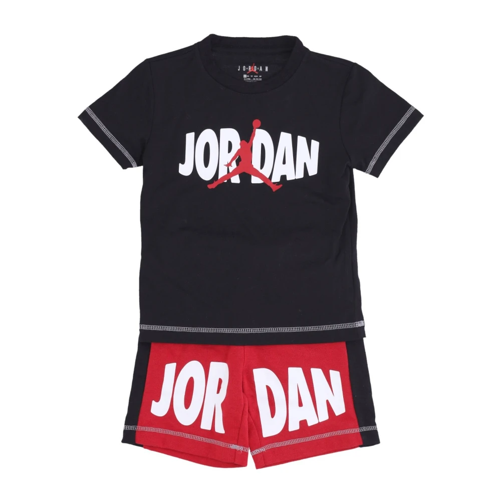 Jordan Logo Print T-shirt Shorts Set Red, Pojke