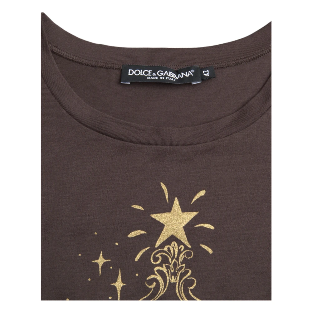 Dolce & Gabbana Bruin Grafisch Print T-shirt 2017 Brown Dames