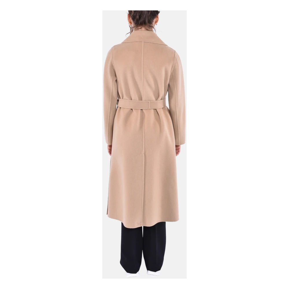 Max Mara Weekend Lange wollen jas met sjaalkraag Brown Dames