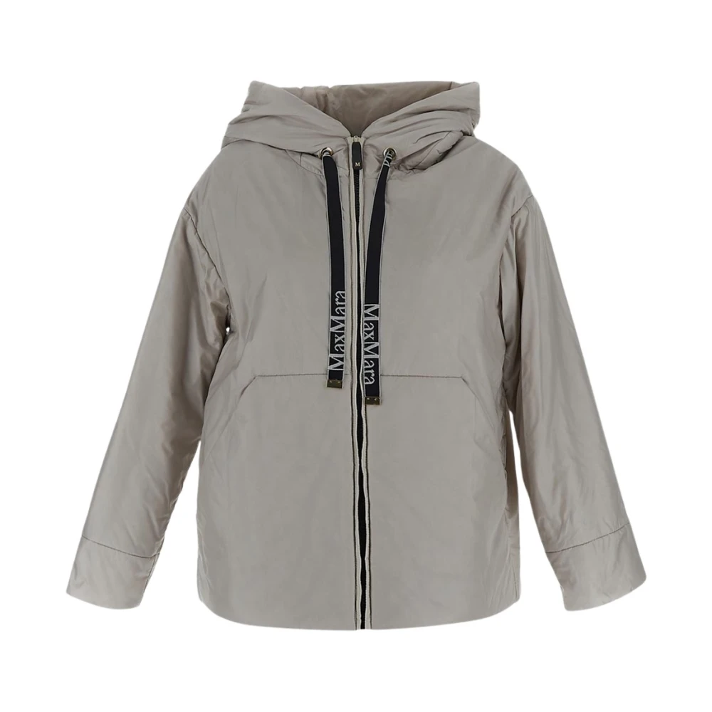 Max Mara Groene Jas in Polyamide White Dames