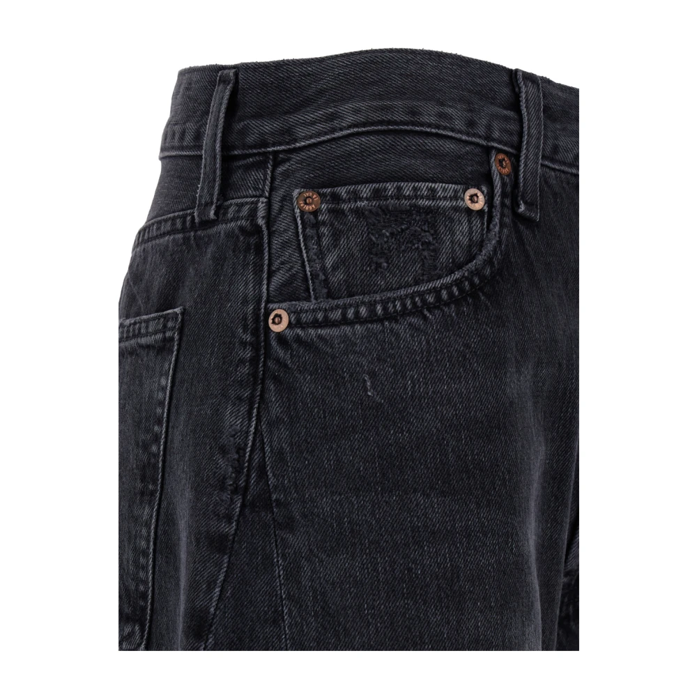 Agolde Zwarte Luna Pieced Katoenen Jeans Black Dames